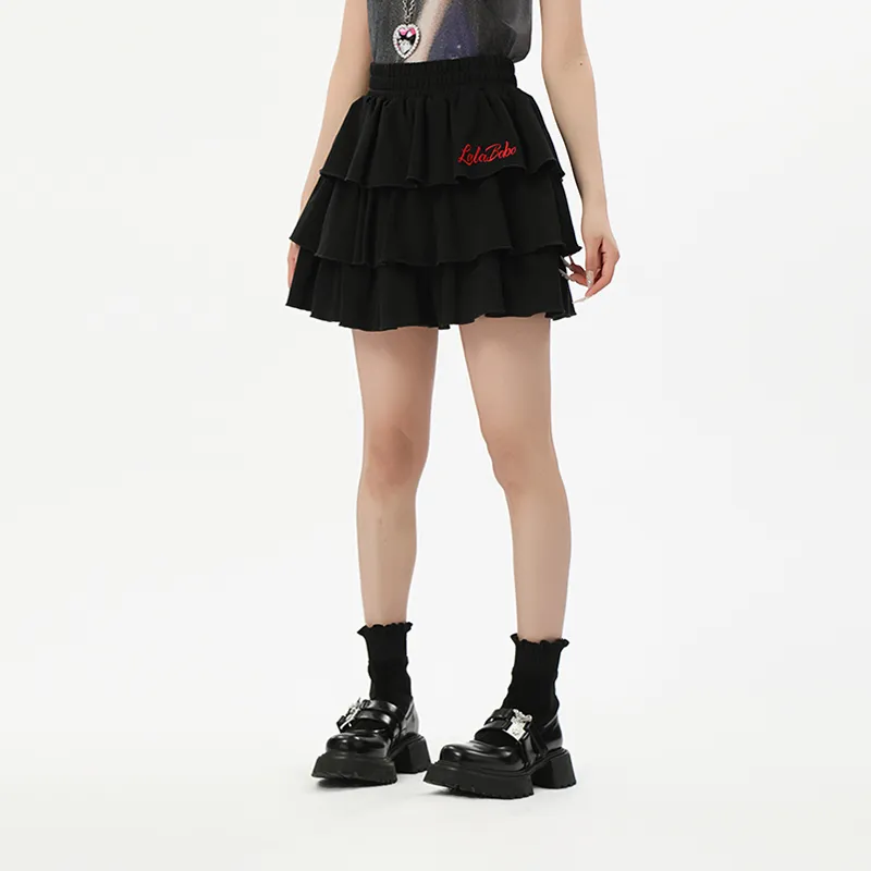 LALABOBO Casual Short Skirts Women's Black-1