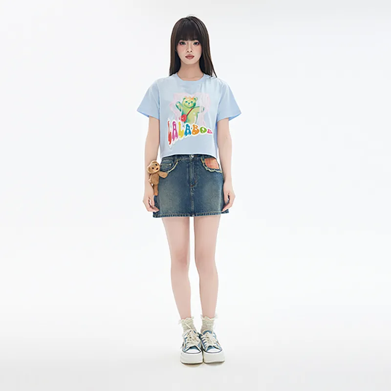 LALABOBO Denim Short Skirts Women's-3
