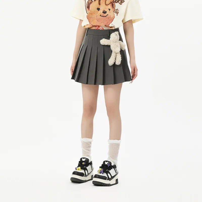 LALABOBO Casual Short Skirts Women's Gray-1