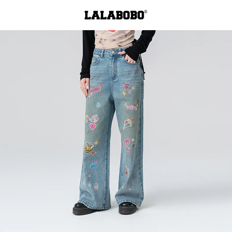 LALABOBO Jeans Women's Denim Blue-1