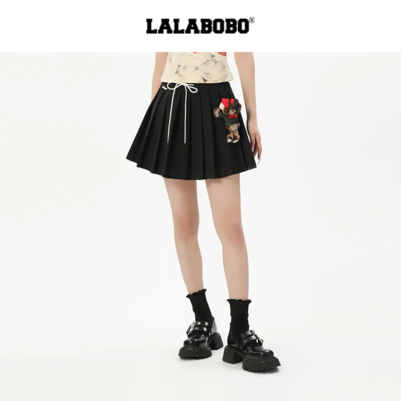 LALABOBO Casual Short Skirts Women's Black-2