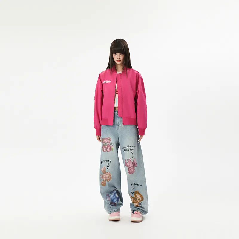 LALABOBO Baseball Jacket Women's Pink-2