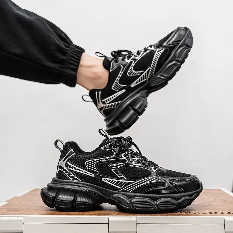AGSDON Lightweight Height Increasing Thermal Low Top Chunky Sneakers Men's-19