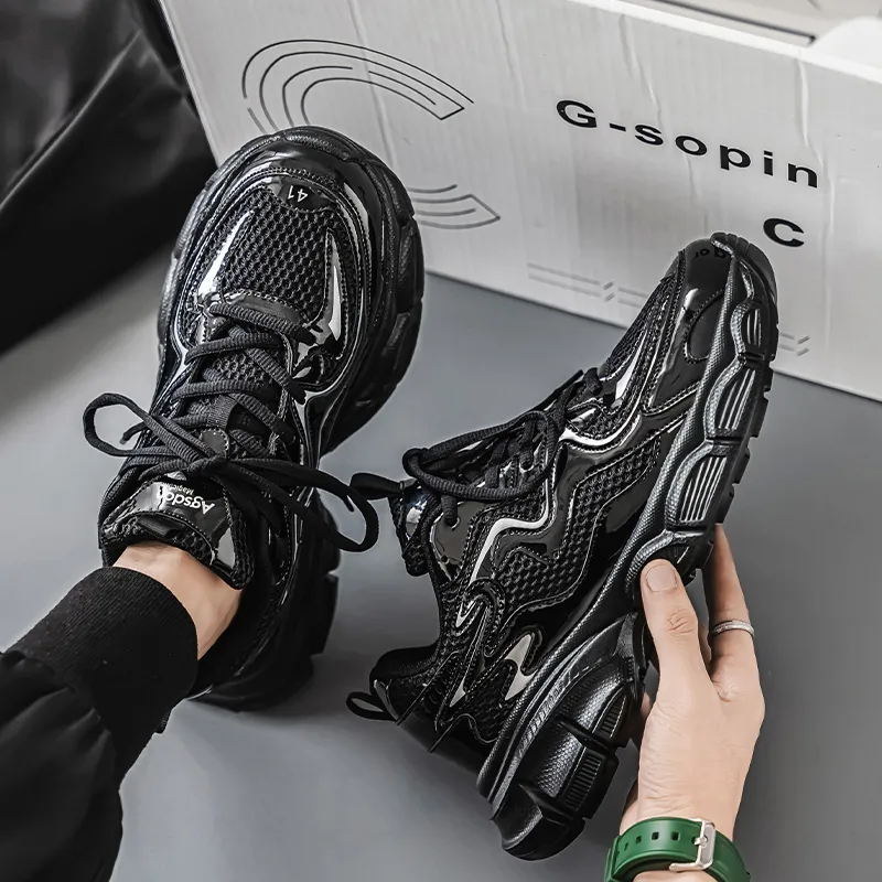 AGSDON Lightweight Height Increasing Thermal Low Top Chunky Sneakers Men's-39