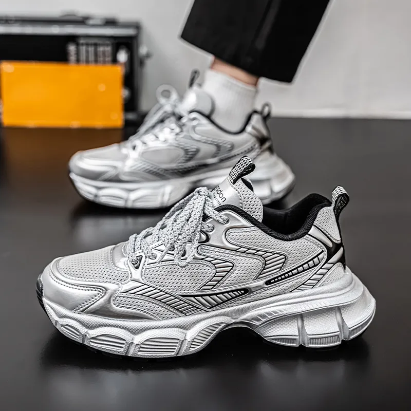 AGSDON Lightweight Height Increasing Thermal Low Top Chunky Sneakers Men's-27