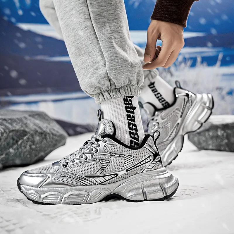 AGSDON Lightweight Height Increasing Thermal Low Top Chunky Sneakers Men's-13