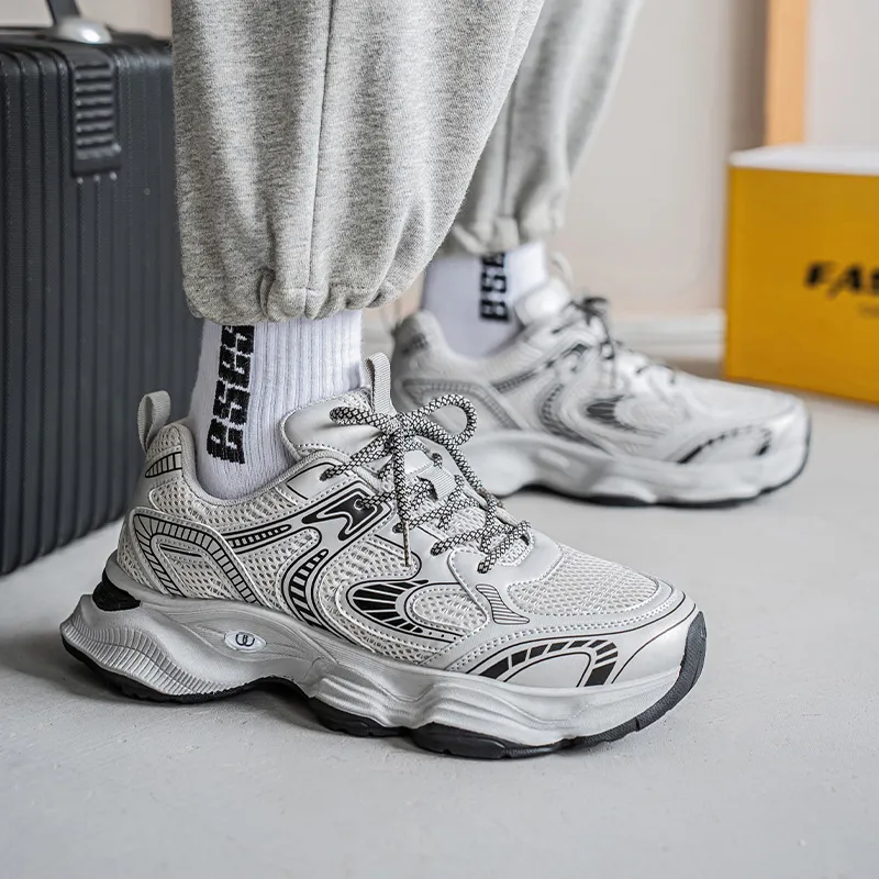 AGSDON Lightweight Height Increasing Thermal Low Top Chunky Sneakers Men's-60