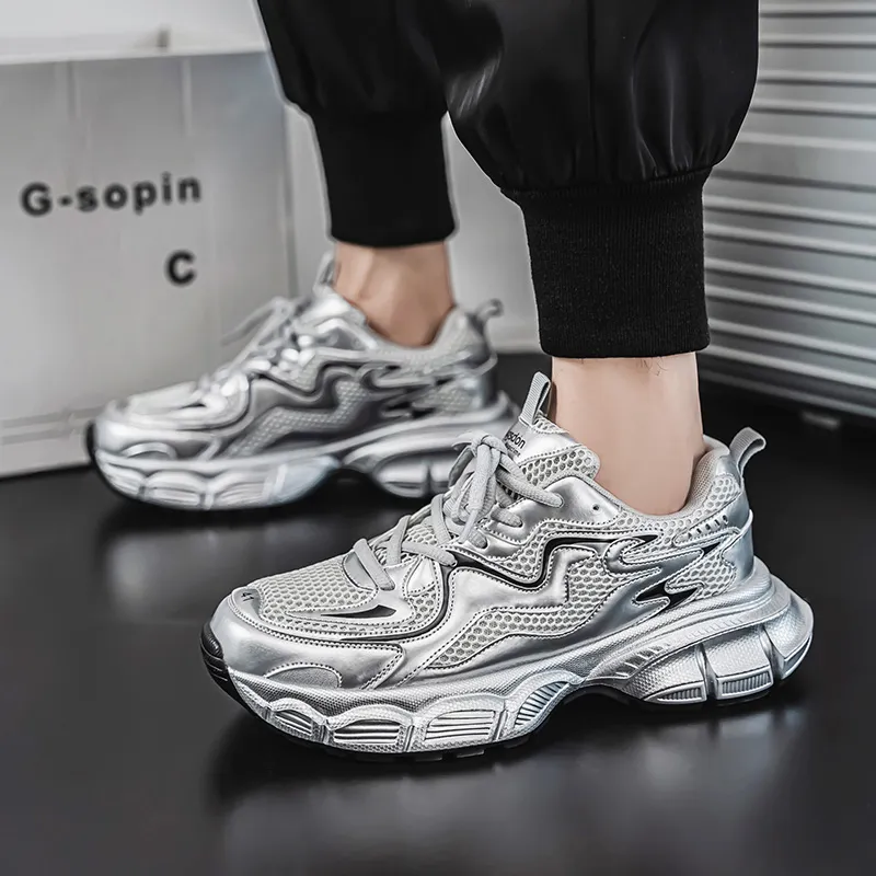 AGSDON Lightweight Height Increasing Thermal Low Top Chunky Sneakers Men's-54