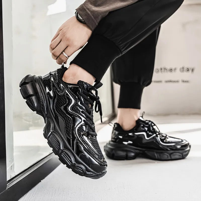 AGSDON Lightweight Height Increasing Thermal Low Top Chunky Sneakers Men's-40