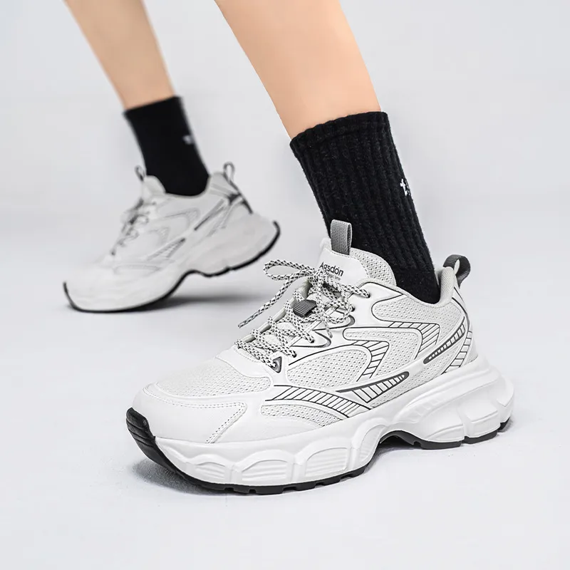 AGSDON Lightweight Height Increasing Thermal Low Top Chunky Sneakers Men's-32