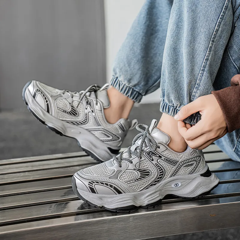 AGSDON Lightweight Height Increasing Thermal Low Top Chunky Sneakers Men's-62
