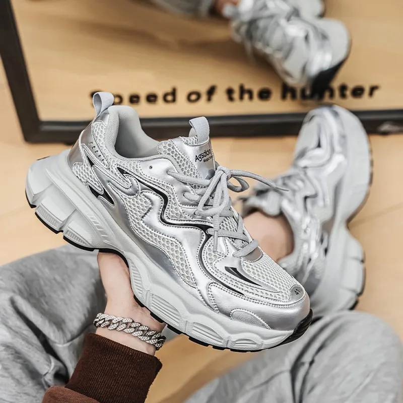 AGSDON Lightweight Height Increasing Thermal Low Top Chunky Sneakers Men's-46