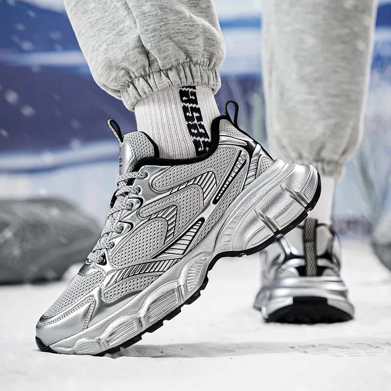 AGSDON Lightweight Height Increasing Thermal Low Top Chunky Sneakers Men's-12