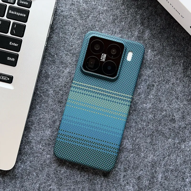 Oujietong PC Material Phone Cases Compatibility With Xiaomi 15/15 Pro Plaid Trendy And Cool-3