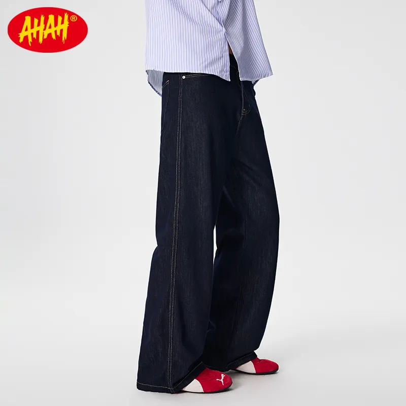 AHAH Jeans Men Blue, Denim Blue Original Cow-1