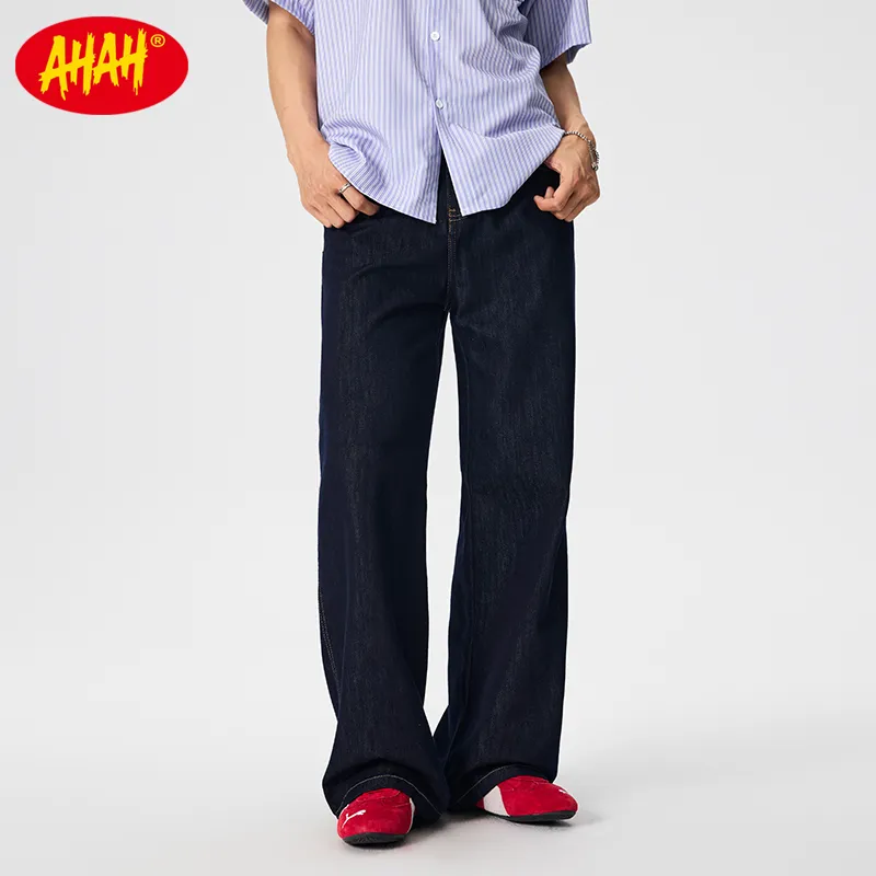 AHAH Jeans Men Blue, Denim Blue Original Cow-2