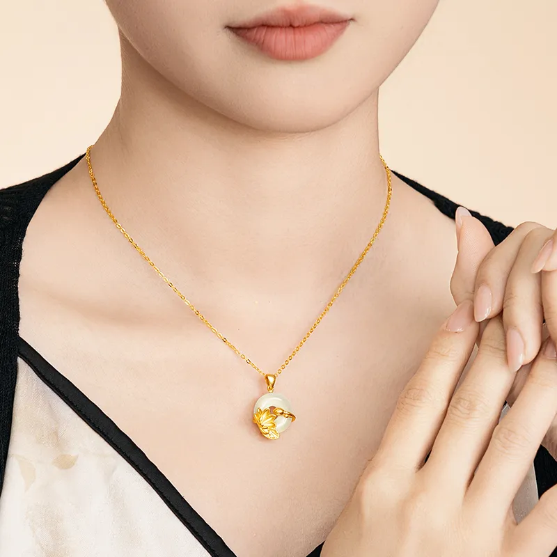 SHUIBEI Chalcedony Jade Necklaces Women's-3