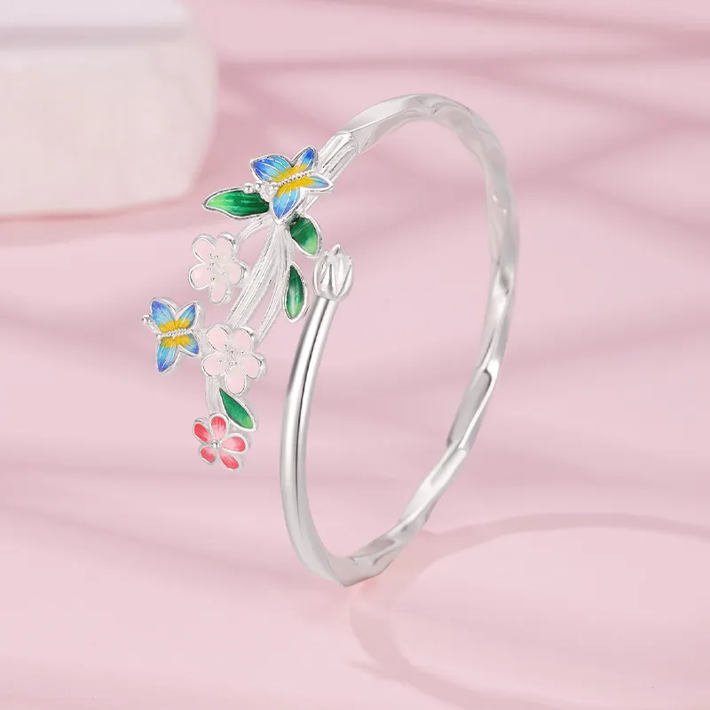SHUIBEI 999 Fine Silver Sterling Silver Bracelets Women's-3