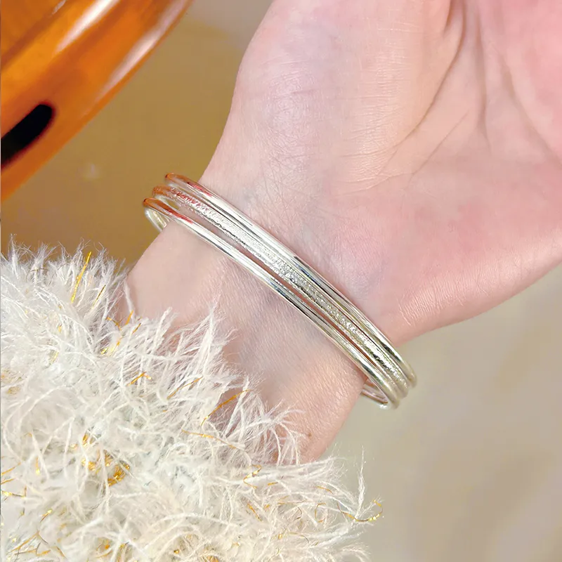 SHUIBEI 999 Fine Silver Bangles Unisex-3