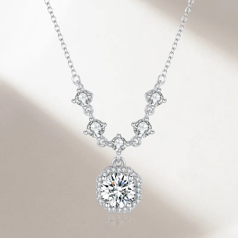 SHUIBEI S925 Sterling Silver, Synthetic Cubic Zirconia Necklaces Women's-3