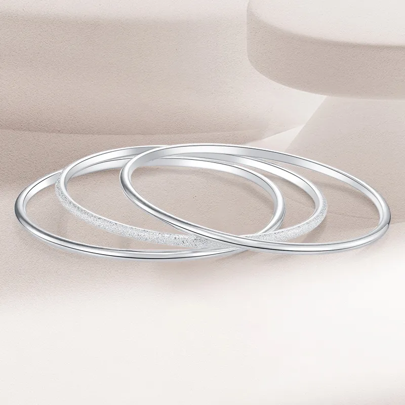 SHUIBEI 999 Fine Silver Bangles Unisex-2