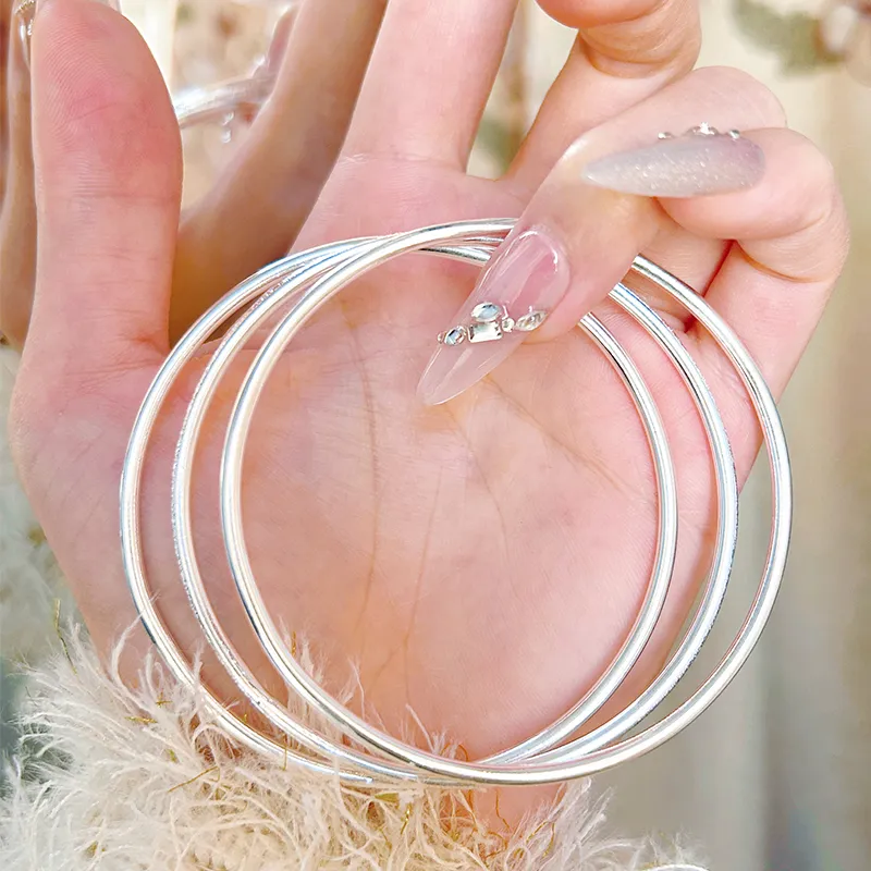 SHUIBEI 999 Fine Silver Bangles Unisex-4