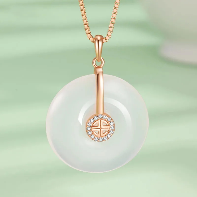 SHUIBEI Chalcedony Jade Necklaces Women's-1