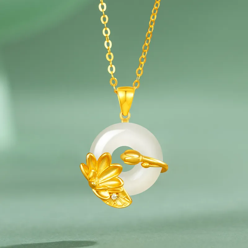 SHUIBEI Chalcedony Jade Necklaces Women's-4