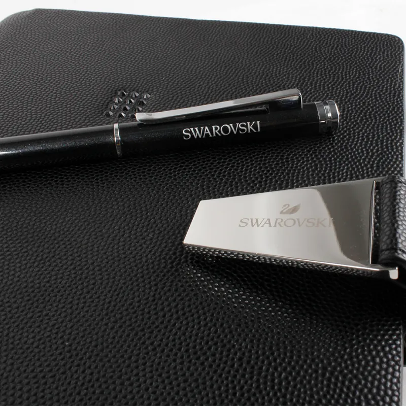 Swarovski Writing Instrument Adorned With Ink Black Swarovski Element And Inlaid Laptops-3