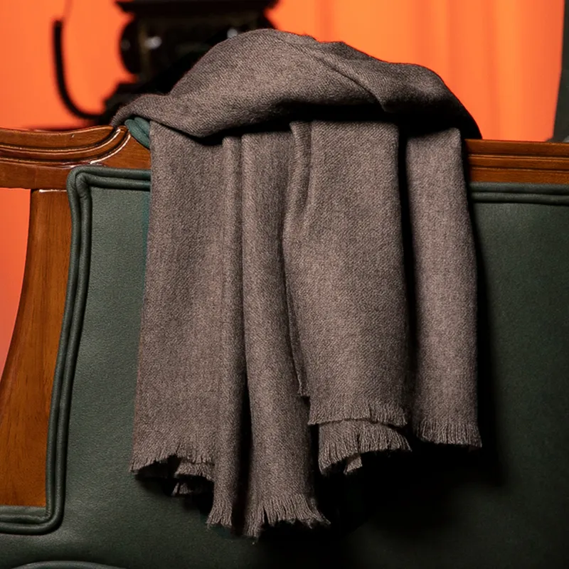 Red Bean 30% Cashmere 70% Wool Knit Scarves Unisex-33