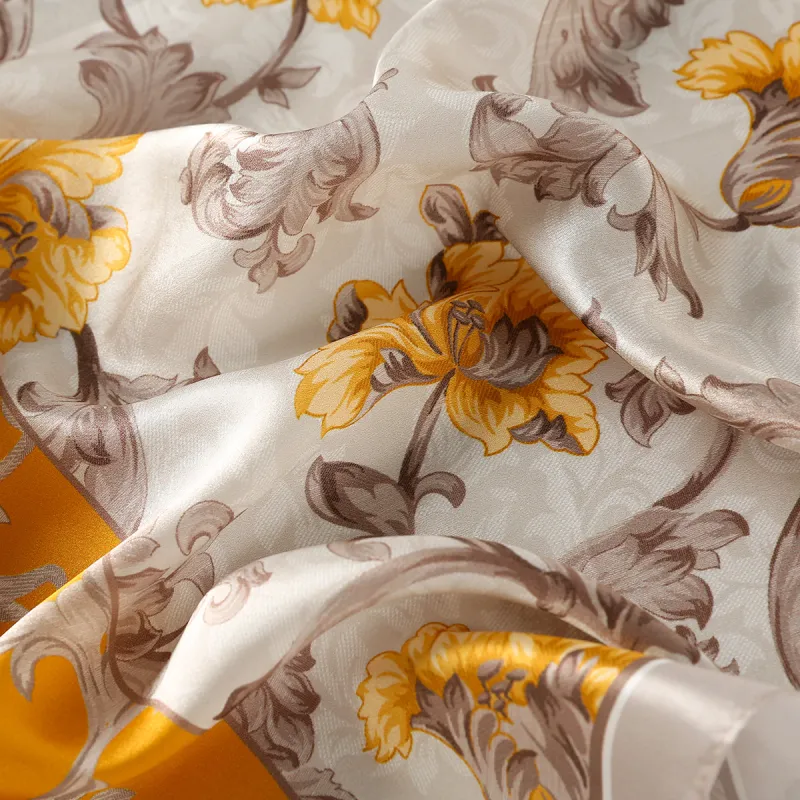 Red Bean 100% Mulberry Silk Scarves Women's-11