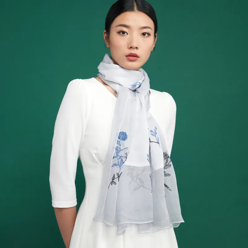 Red Bean Mulberry Silk Scarves Women's-2