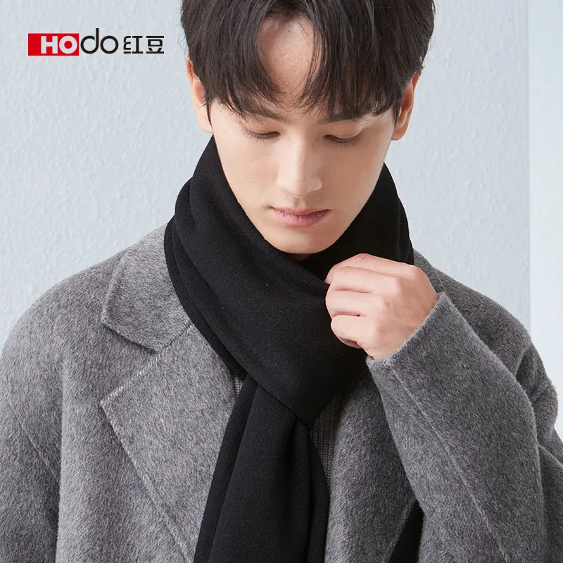 Red Bean 4.2% Wool Knitted Fabric Knit Scarf Men's-27