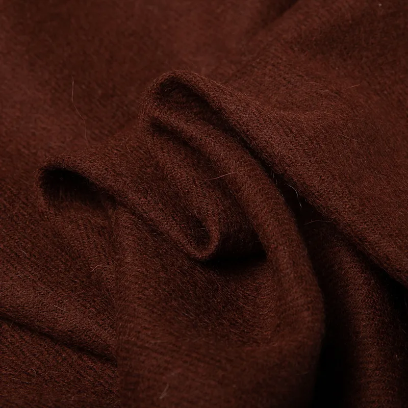Red Bean 30% Cashmere 70% Wool Knit Scarves Unisex-49
