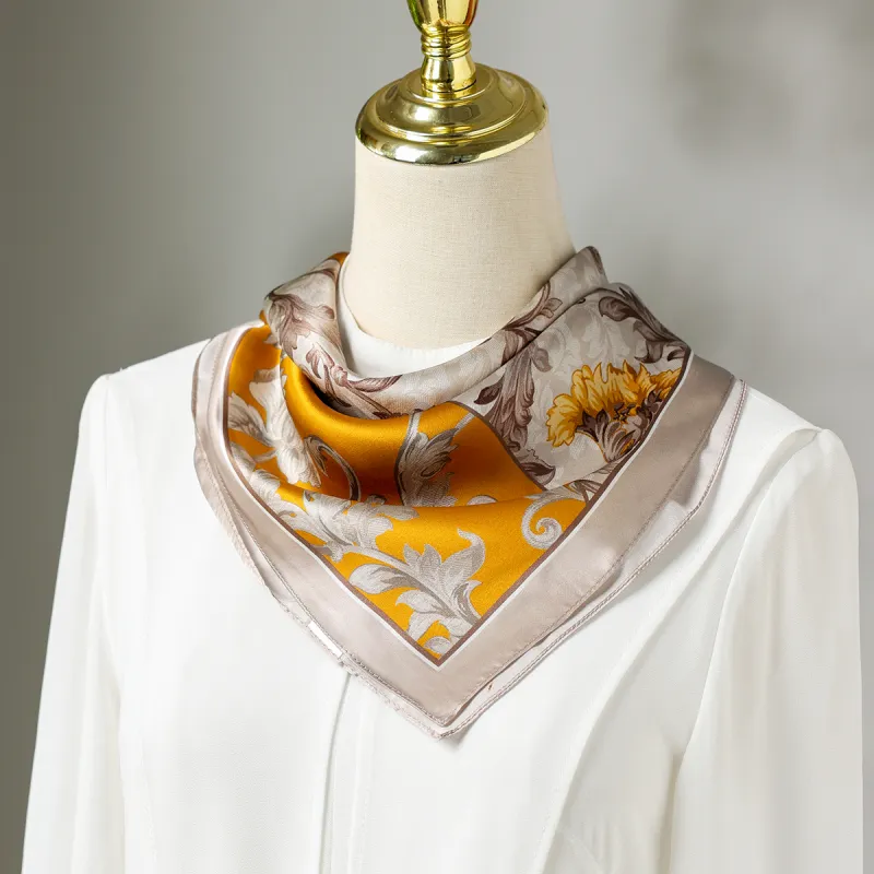 Red Bean 100% Mulberry Silk Scarves Women's-9