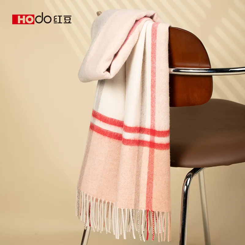 Red Bean 30% Cashmere 70% Wool Knit Scarves Women's-29