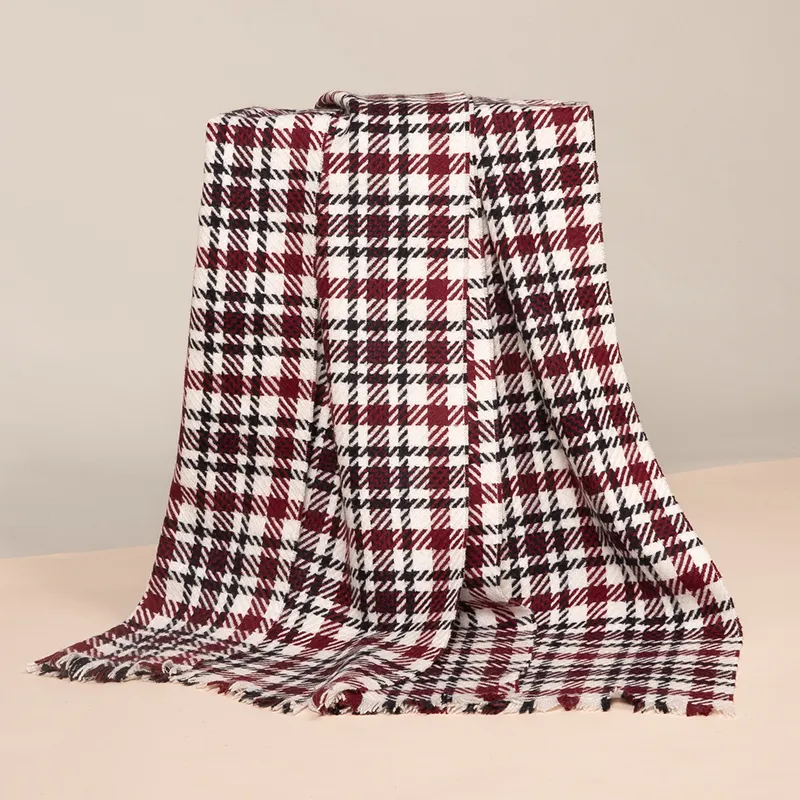 Red Bean Cashmere Knit Scarves Women's-10