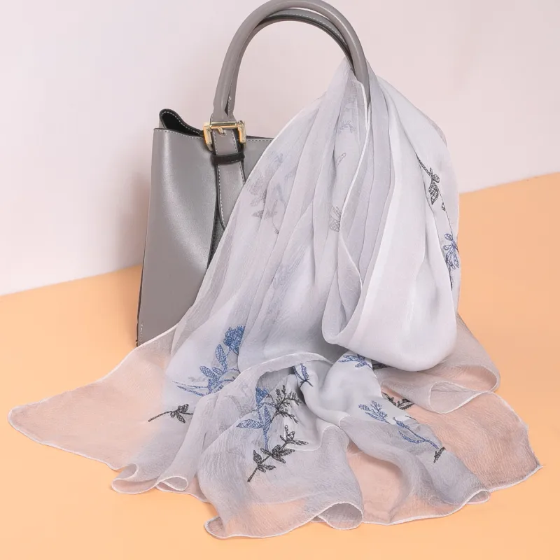 Red Bean Mulberry Silk Scarves Women's-4
