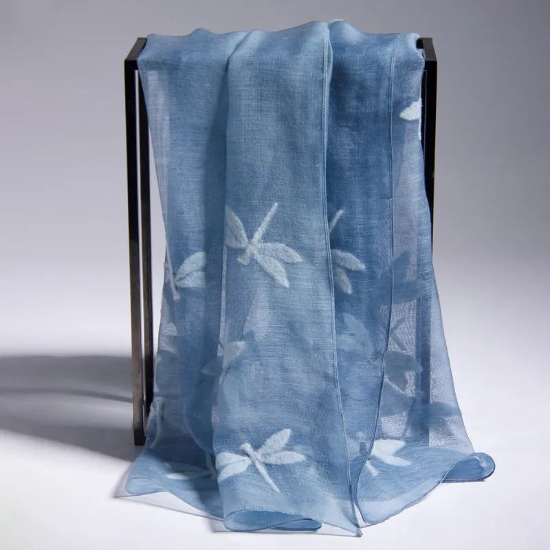 Red Bean Wool Mulberry Silk Blend Silk Scarves Women's-3