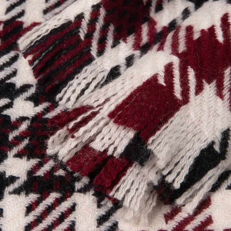 Red Bean Cashmere Knit Scarves Women's-6