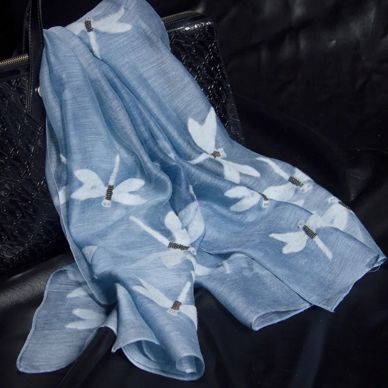 Red Bean Wool Mulberry Silk Blend Silk Scarves Women's-2