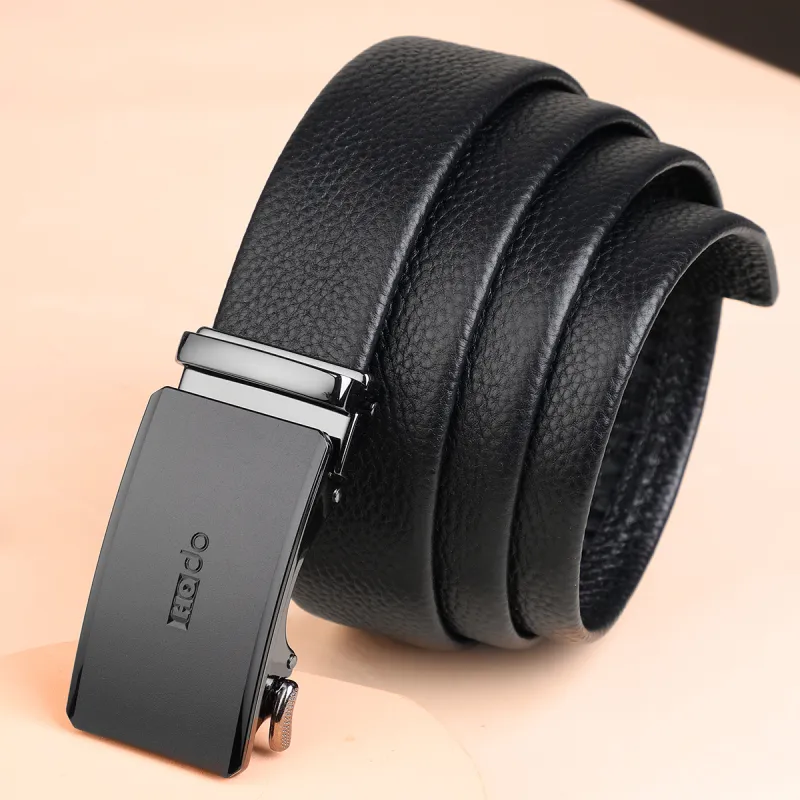 Red Bean Top Grain Cow Leather Leather Belts Men's 3.5cm-2