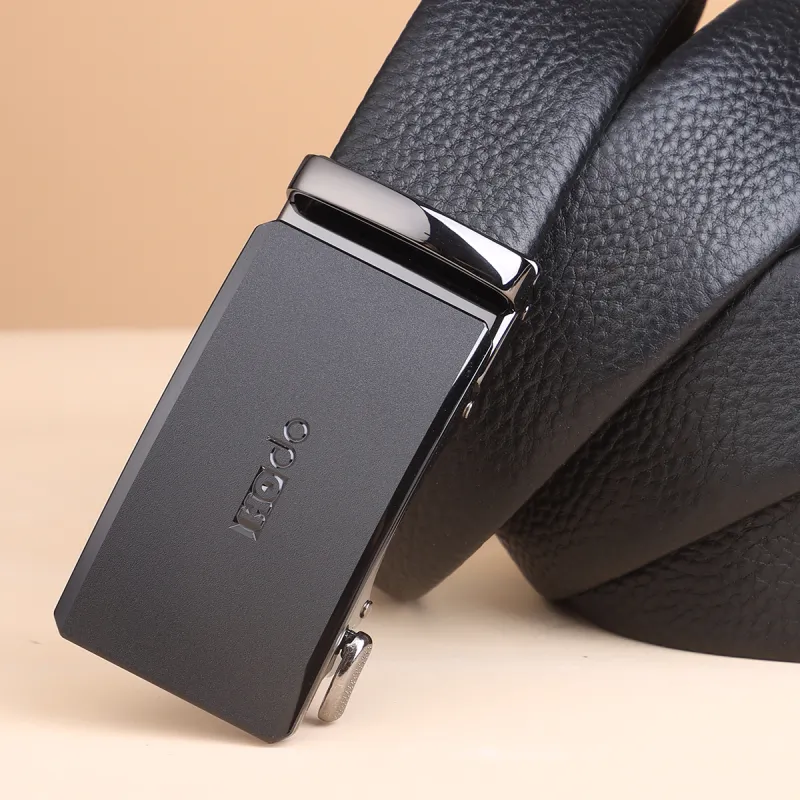 Red Bean Top Grain Cow Leather Leather Belts Men's 3.5cm-1