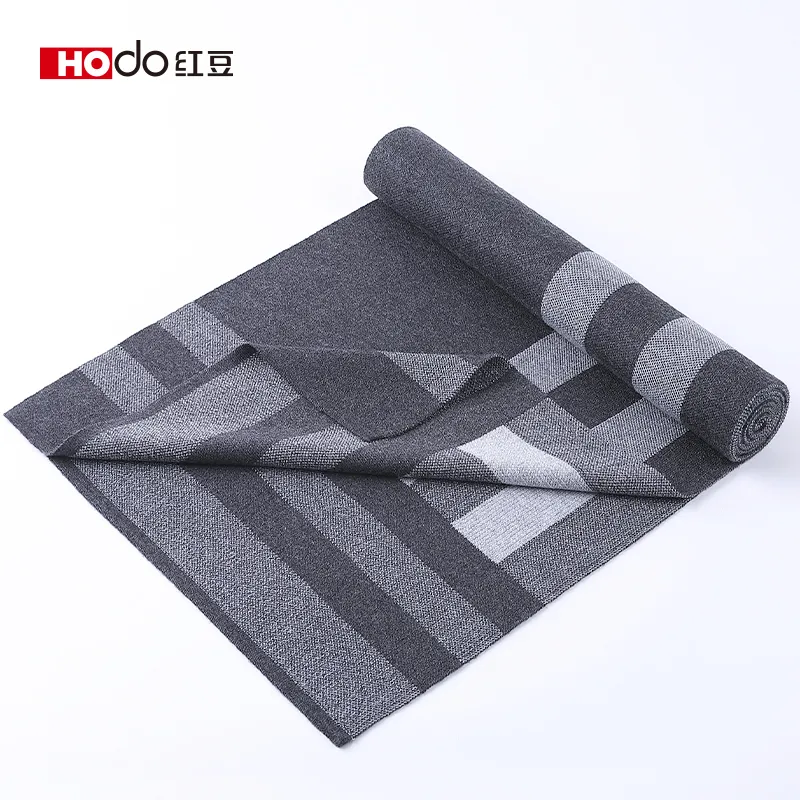 Red Bean Wool Knit Scarves Men's-8