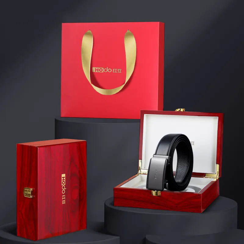 Red Bean Cow Leather Leather Belts Men's 3.5cm-3