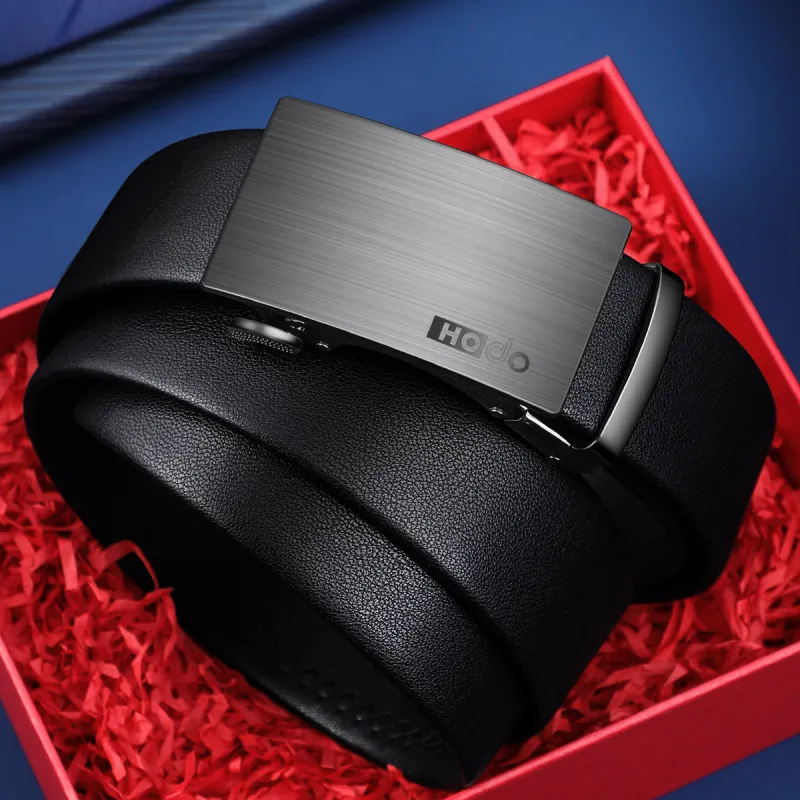 Red Bean Genuine Cow Leather Belts Men's Width 3.5cm-1