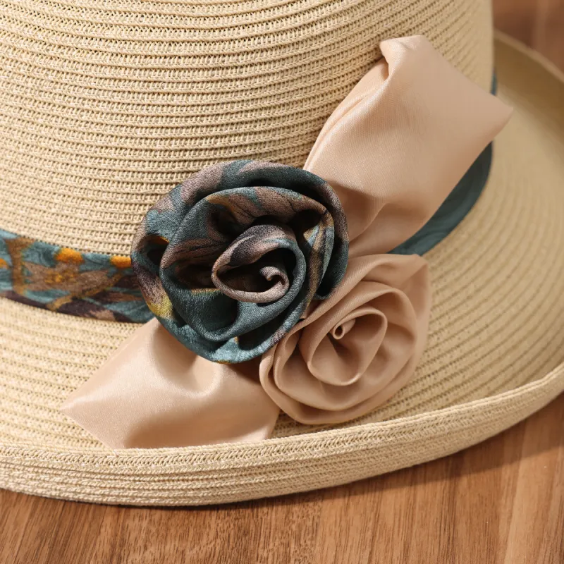 Red Bean Polyester Sun Protection Hats Women's-6
