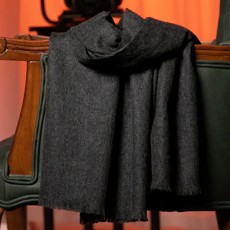 Red Bean 30% Cashmere 70% Wool Knit Scarves Unisex-27