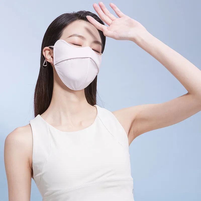 Red Bean Elastane Sun Protection Masks Women's-20
