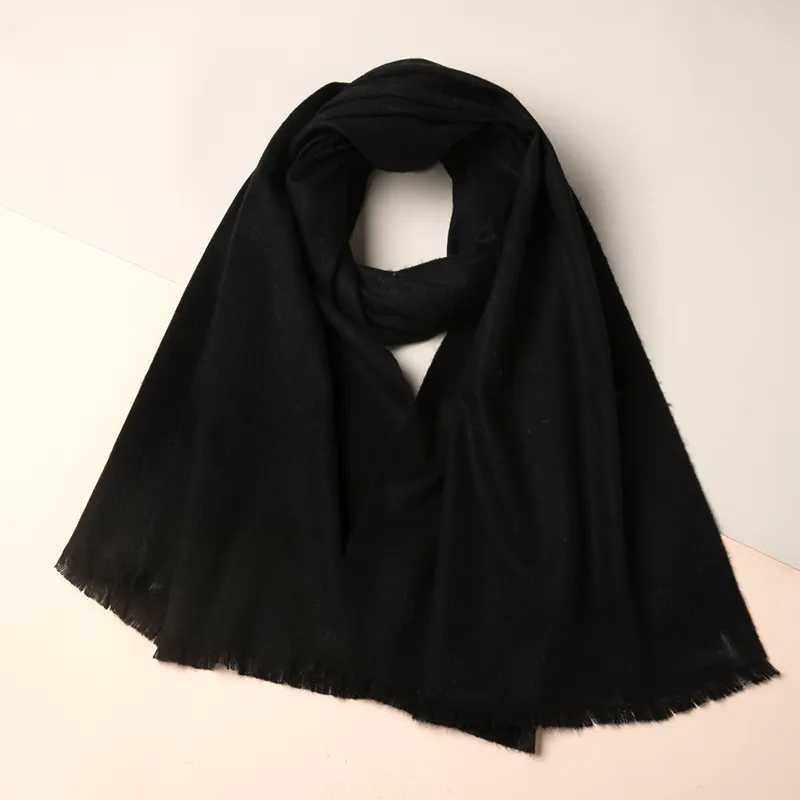 Red Bean 30% Cashmere 70% Wool Knit Scarves Unisex-15